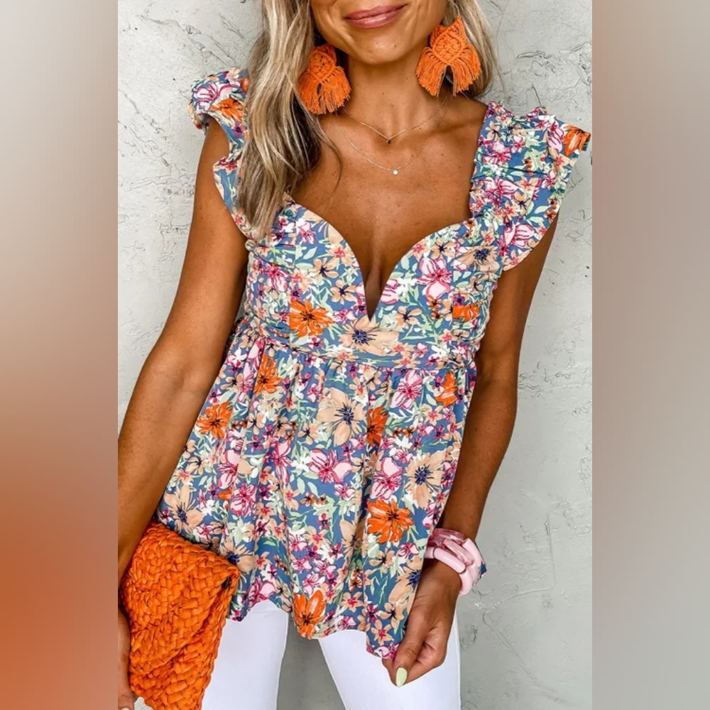 Floral peplum top